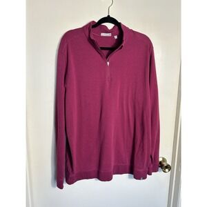 Tasc Performance XL 1/4 Zip Pullover Men's Purple Bamboo Organic Cotton Stretch